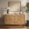 LuxenHome Oak Manufactured Wood 48.8-Inch Wide 2-Door 3-Drawer Buffet Cabinet - 2 of 4