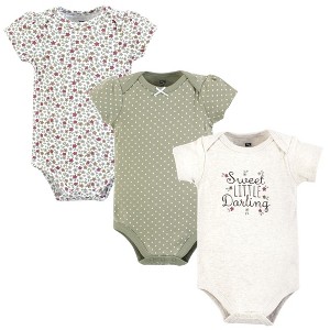 Hudson Baby Infant Girls Cotton Bodysuits, Darling - 1 of 4