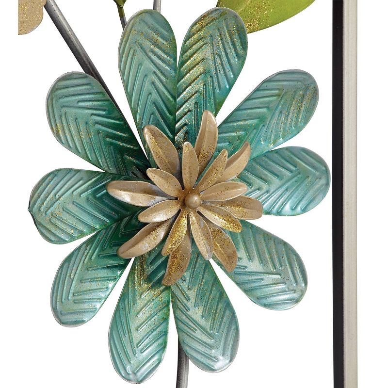 Set of 2 Metal Floral Wall Decors with Gold Frame Green - Olivia &#38; May, 5 of 6