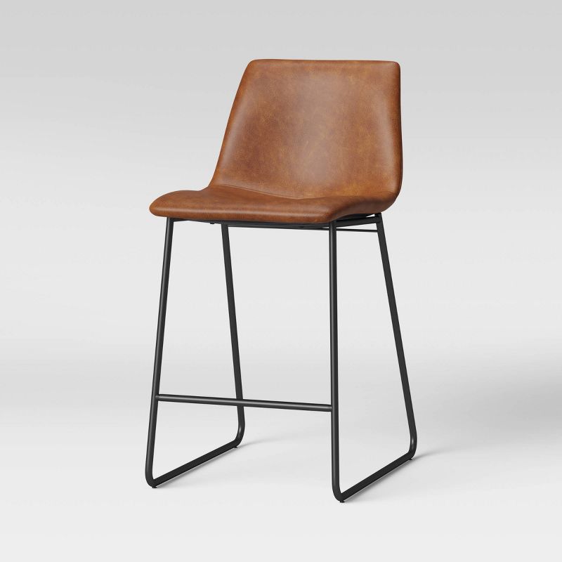 Bowden Faux Leather Counter Height Barstool - Threshold™, 4 of 13