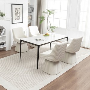 SEYNAR Modern Velvet 360 Degree Swivel Armless Dining chair Set of 4 - 1 of 4