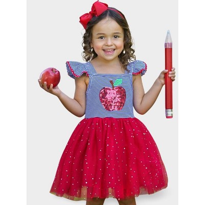 A+ Attire Apple Sparkle Tutu Dress Mia Belle Girls