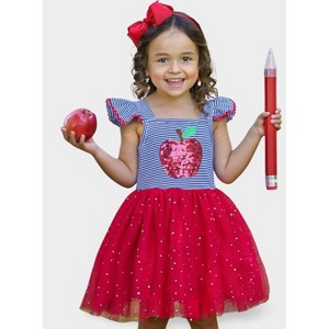 A+ Attire Apple Sparkle Tutu Dress Mia Belle Girls - 1 of 4