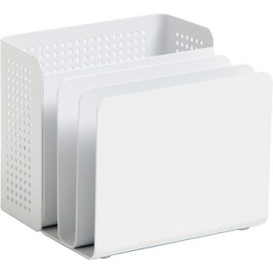 U Brands - Perforated Sorter Cup - Durable - Metal - White - 1 Each - 1 of 4