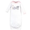 Hudson Baby Infant Girls Cotton Long-Sleeve Gowns 3pk, Pink Safari - 4 of 4