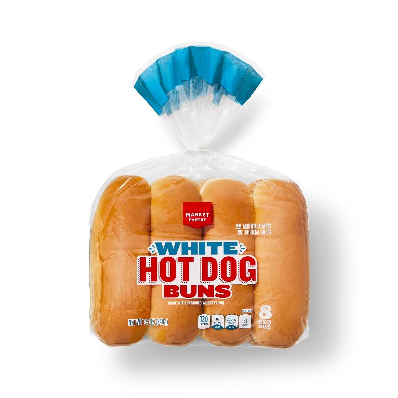 Enriched White Hot Dog Buns - 12oz/8ct - Market Pantry&#8482;, 1 of 4