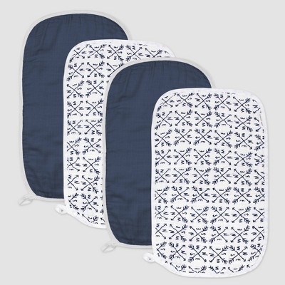 Honest Baby Boys' 4pk Organic Cotton Compass Burp Cloth