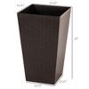 Naysaye 3PCS Outdoor Planters, 24" Tall Large Taper Planters with Drainage Holes and Plug, Flower Pots for Patio, Brown, 14.25"*14.25"*24" - 3 of 4