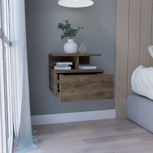 Sapphtopaz Floating Nightstand with Drawer and 2-Tier Shelf Modern Night Stand with Wall-Mounted Design, Bedside Table for Bedroom, Living Room - 1 of 4