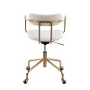 TiramisuBest Contemporary Cream Velvet Office Chair, Adjustable Height, 360 Swivel, Gold Frame, 5 - Star Base - 4 of 4