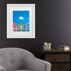 Trademark Fine Art Watson-Hall Beach Houses Costa Nova Beach Portugal Matted Framed Art - 1 of 4