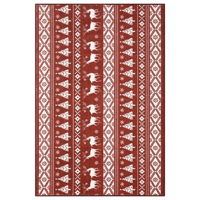 Coolmee Christmas Washable Rugs Snowflake Rug Non Slip Soft Non Shedding Indoor Holiday Decor Carpet for Living Room Bedroom