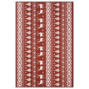 Coolmee Christmas Washable Rugs Snowflake Rug Non Slip Soft Non Shedding Indoor Holiday Decor Carpet for Living Room Bedroom - 1 of 4