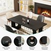 Lirago 71" Executive Desk Modern Office Table with Wood Double Pedestal Base Spacious Sturdy Desk with Storage Drawers Black - 3 of 4