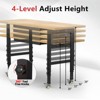 Huxxion 60" Adjustable Work Bench, Heavy Duty Rubber Wood Work Table with Power Outlet and 4 Wheels for Garage, Workshop, Office, Home - 2 of 4