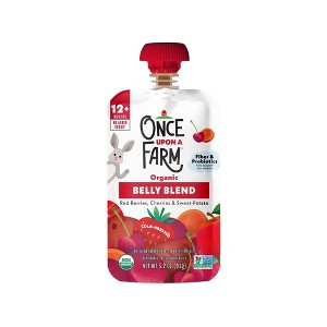 Once Upon a Farm Belly Blends Red Berries, Cherries and Sweet Potato Fruit Pouch - 3.2oz - 1 of 4