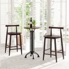 Costway Bar Chair Counter Height Stools Set of 2/4 with Acacia Wood Frame Supporting Legs Brown - 4 of 4