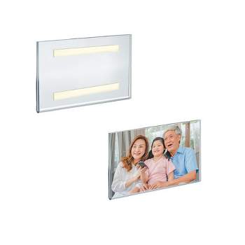 Azar Displays Clear Acrylic Wall Artwork and Photo Frame with Tape 7" W X 5" H - Portrait / Vertical, 2-Pack
