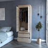 Gulches Modern Armoire with Double Doors, One Large Cabinet, Two Drawers, White, 47.8"H x 20.8"W - 2 of 4