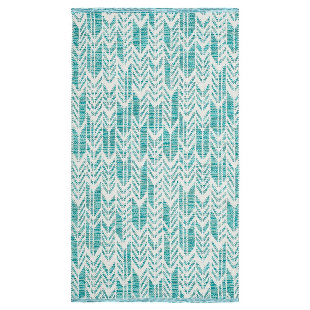 3'x5' Shelly Woven Rug Aqua/Ivory - Safavieh