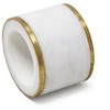 Classic Touch S/4 White Marble Napkin Rings with Gold Border - 2 of 3