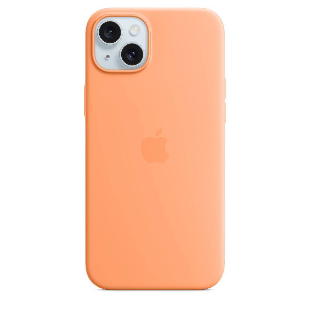 Photos - Case Apple iPhone 15 Plus Silicone  with MagSafe - Orange Sorbet 