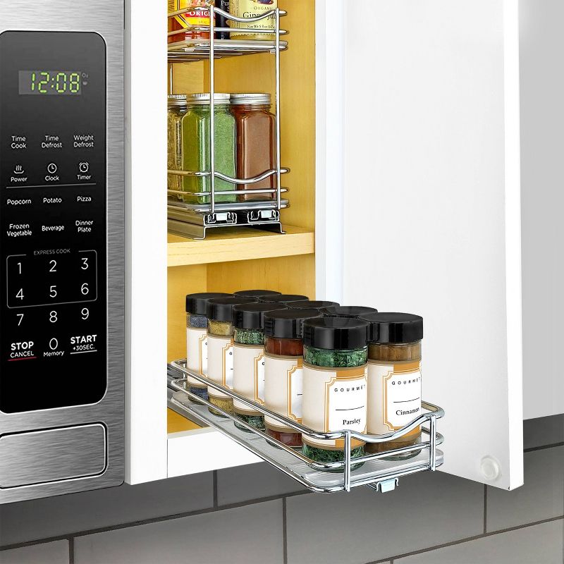 Lynk Professional Slide Out Spice Rack Upper Cabinet Organizer- 4&#34; Wide, 4 of 11