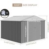 Outdoor Metal Storage Shed Steel Utility Tool House With Lockable Doors & Windows - 2 of 4