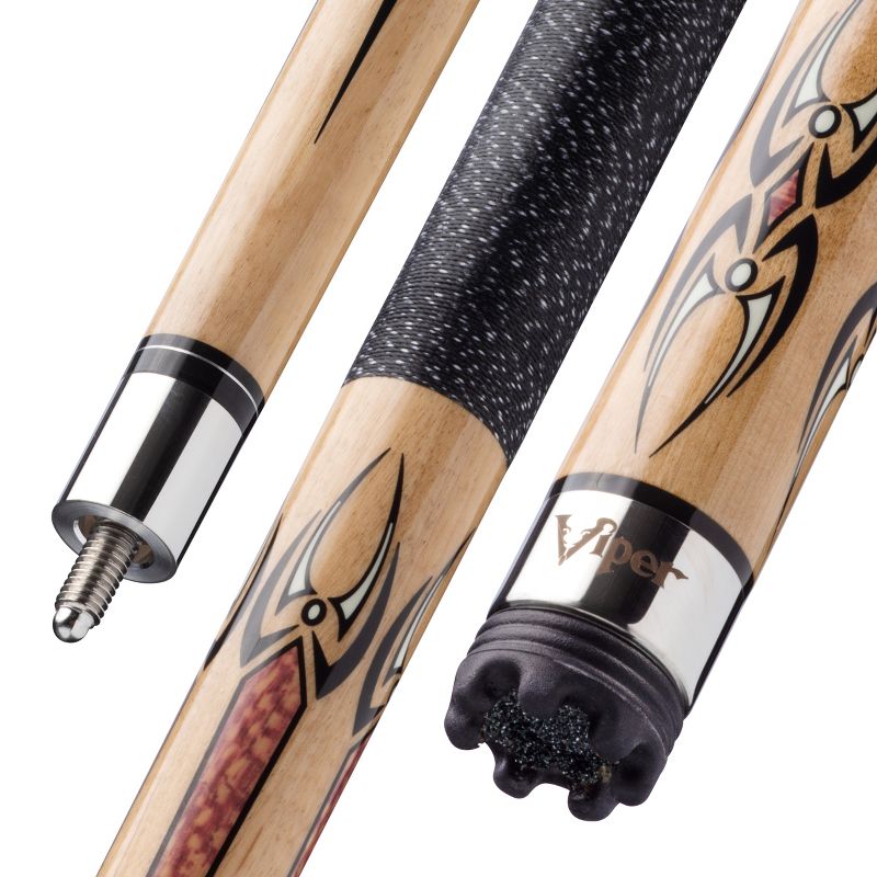 Viper Sinister Black and White Wrap with Brown Stain Billiard/Pool Cue Stick, 1 of 9