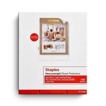 Staples Heavy Weight Sheet Protectors 8.5" x 11" (US letter) Clear 100/BX 13860-CC