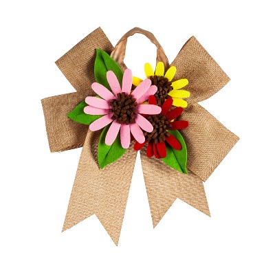 Evergreen Gerber Daisy Door Tag Bow