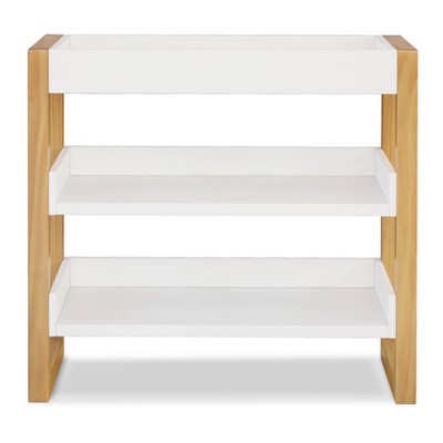 Nantucket Warm White and Honey Changing Table with Open Shelves
