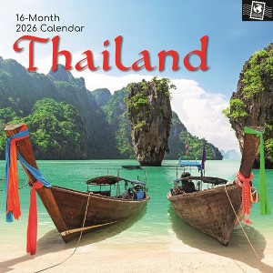 2026 Square Wall Calendar, Thailand, 16-Month Passport Collection Theme with 180 Reminder Stickers (12x12 In) - 1 of 4