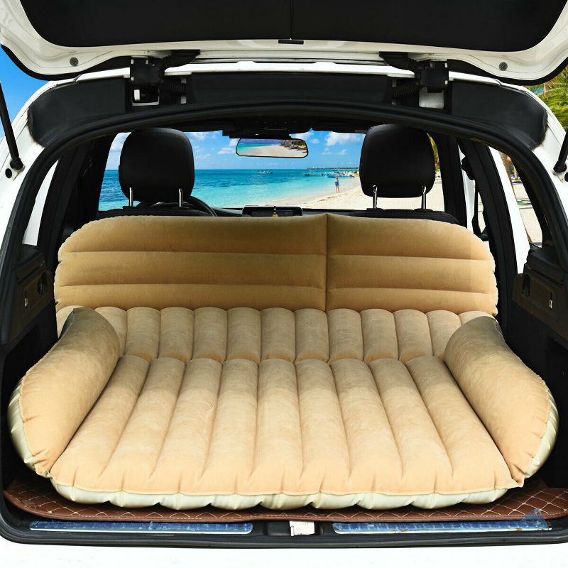 Costway Inflatable SUV Air Backseat Mattress Flocking Travel Pad w/Pump Camping Travel, 3 of 11