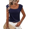 Zeagoo Women Summer Tops Cute Square Neck Tank Tops Loose Dressy Casual Shirts Cap Sleeve Tunic Tops - 3 of 4