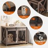 37 Inch Dog Crate Furniture, Indoor Dog Cage with Sliding Barn Door, Flip Top Dog Kennel End Table with Removable Divider - 4 of 4