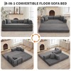 4-in-1 Convertible Sleeper Sofa Bed, 78'' Corduroy Sectional with Pillows, Folding Design and Pull-Out Bed, Floor Loveseat for Living Room - 3 of 4