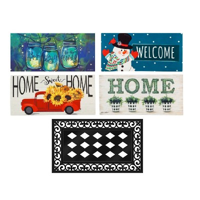 Evergreen Flag Sassafras Doormat Modern Chic Spring, Summer Fall Winter Floormat Set of 5