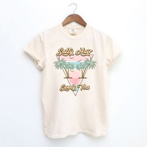 Simply Sage Market Women's Salty Hair Sandy Toes Triangle Short Sleeve Garment Dyed Tee - 1 of 2