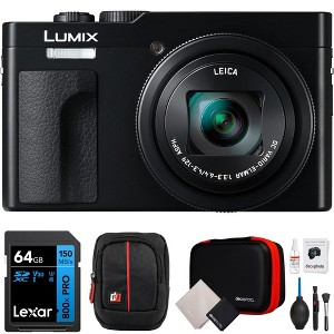 Panasonic LUMIX ZS99 Pocket-sized Travel and Lifestyle Camera, Black w/ Accessories Bundle - 1 of 4