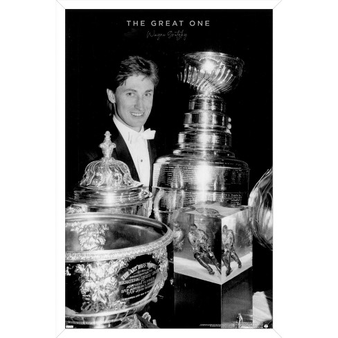 Trends International Wayne Gretzky - Jersey Framed Wall Poster Prints White  Framed Version 22.375 X 34 : Target