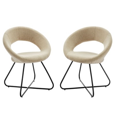 Modway Nouvelle-Upholstered-Fabric-Dining-Chair-Set-of-2
