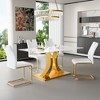 5-Piece Dining Set with 4 Upholstered Chairs and Tempered Glass Rock Top - 2 of 4