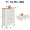 Bedroom Recessed Dresser, Dressing Table Cabinet, 42.9" High Dresser with 5 Drawers with Clothes Storage for Bedroom, Living Room - 2 of 4