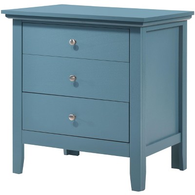 NicBex Nightstand with 3 Drawers Modern Wood Bedside Table with Handles for Bedroom,Sturdy and Durable