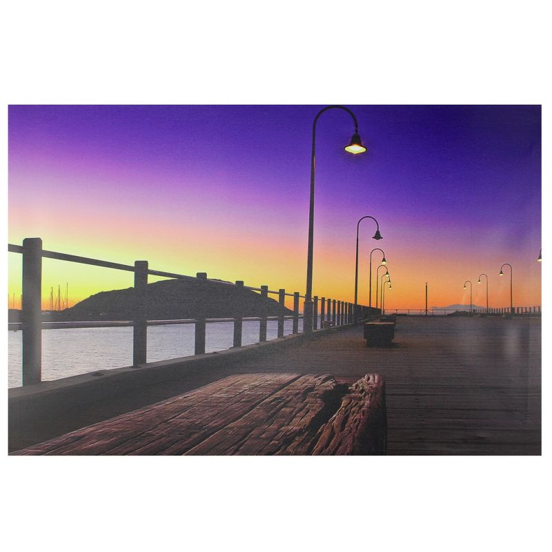 Northlight LED Lighted Sunset Boardwalk Scene Canvas Wall Art 15.75" x 23.5", 1 of 3