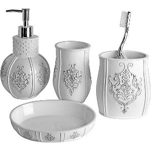 Creative Scents Vintage White Bathroom Accessories Set - 1 of 4