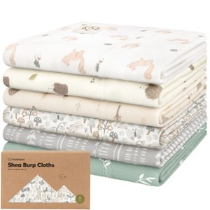 6pk Shea Baby Burp Cloths for Baby Boys and Girls, Organic Burping Cloths for Babies, Newborn - 1 of 4
