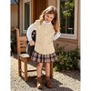 Acrylic Girls Chunky Knit Vest, Braided Pattern Sweater Vest, Warm Sleeveless Cozy Vest for Kids, Soft Fall and Winter Knitwear - 2 of 4