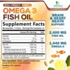Omega 3 Fish Oil Capsules 3x Strength 2400mg EPA & DHA, Highest Potency - 120 Softgels By Nature's Nutrition - 2 of 4